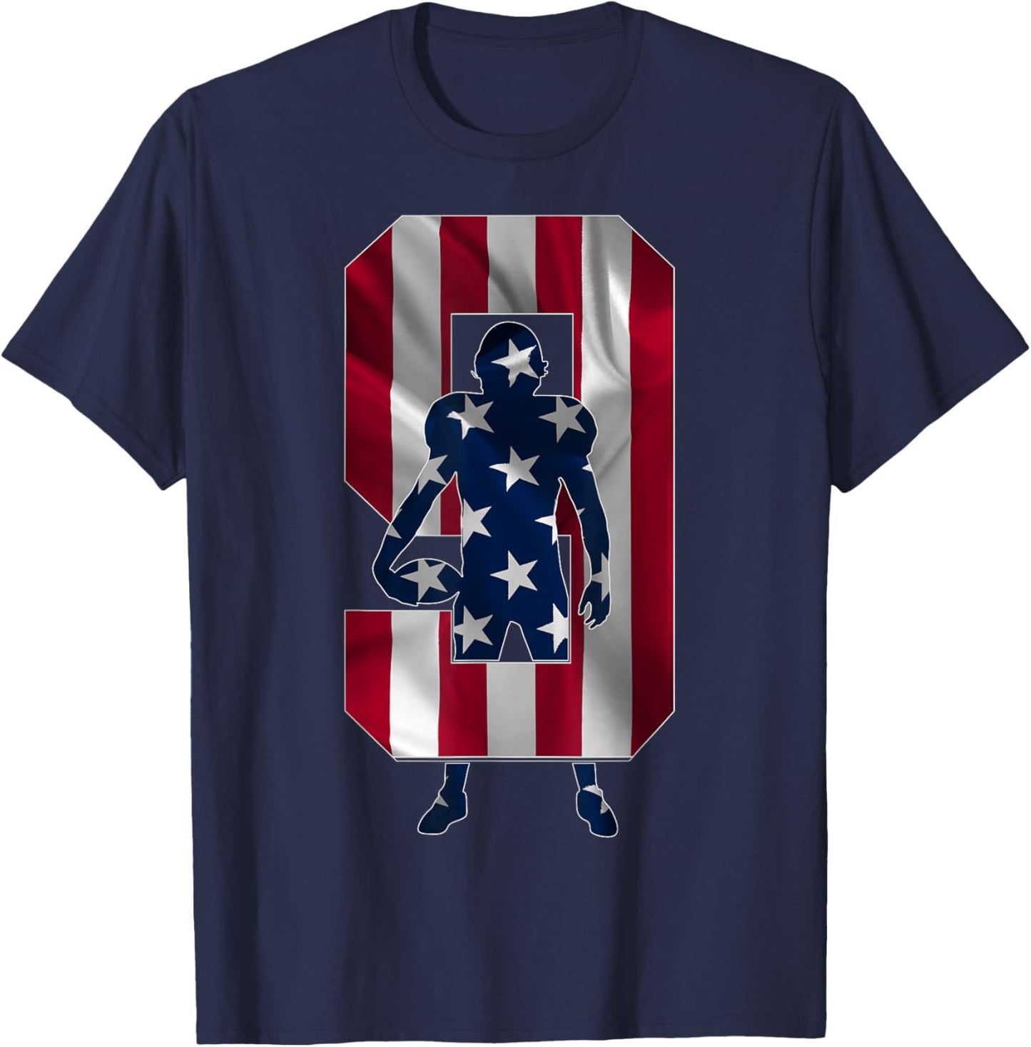 Number 9 Years Football 9th Birthday T-Shirt - T-Shirt | Navy