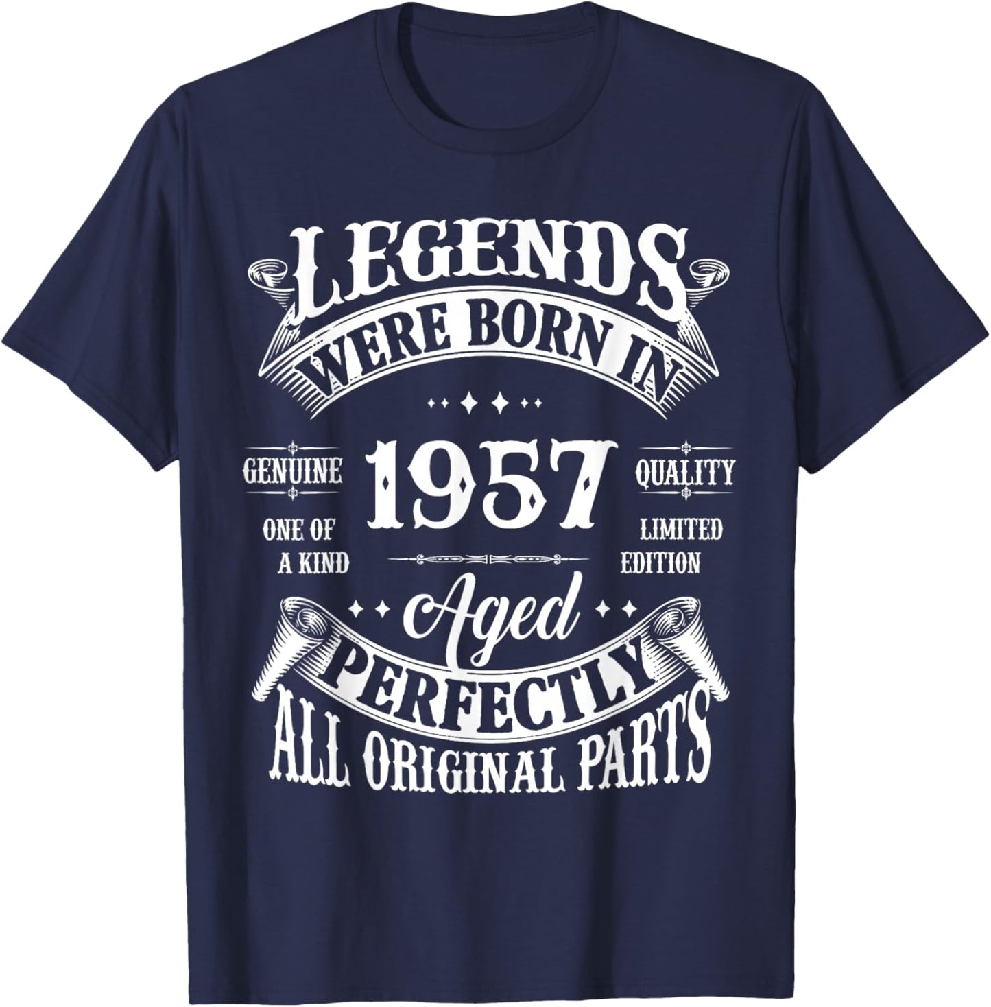 Vintage Legend Born In 1957 68th Birthday 68 Years Old T-Shirt - T-Shirt | Navy