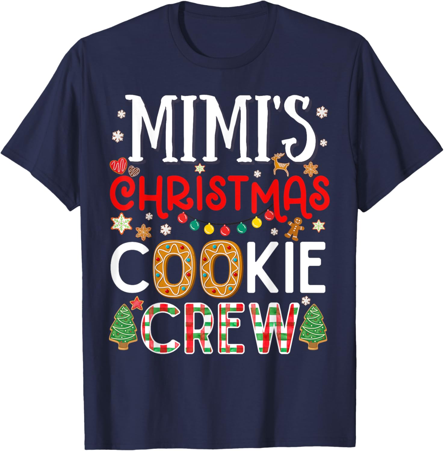 Mimi's Christmas Cookie Crew Funny Family Baking Party Cute T-Shirt - T-Shirt | Navy