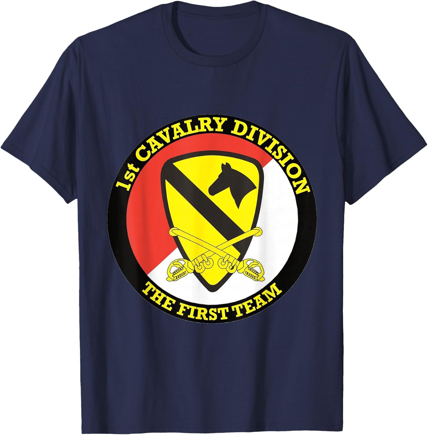 1st Cavalry Division 'The First Team' Military Army T-Shirt - T-Shirt | Navy