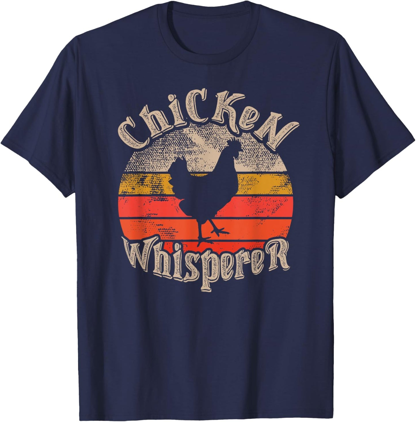 Chicken Whisperer Funny lovers theme vintage sunset cute T-Shirt - T-Shirt | Navy
