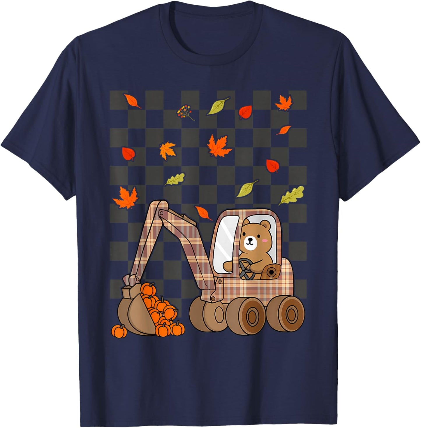 Kids Truck Pumpkin Patch Baby Boy Fall Toddler Girl Cute T-Shirt - T-Shirt | Navy