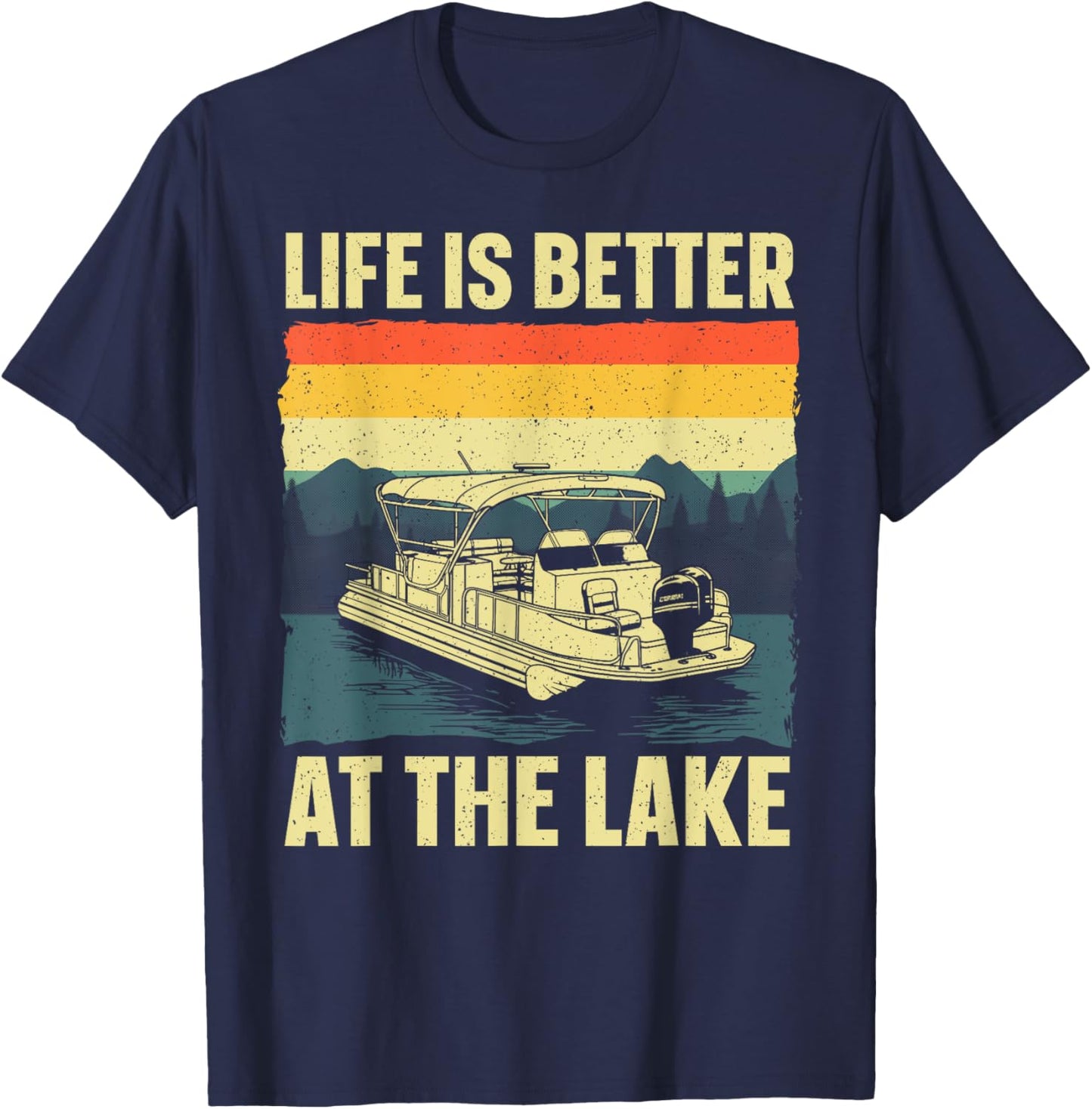 Funny Pontoon Boat Art Women Pontoon Boat Captain T-Shirt - T-Shirt | Navy