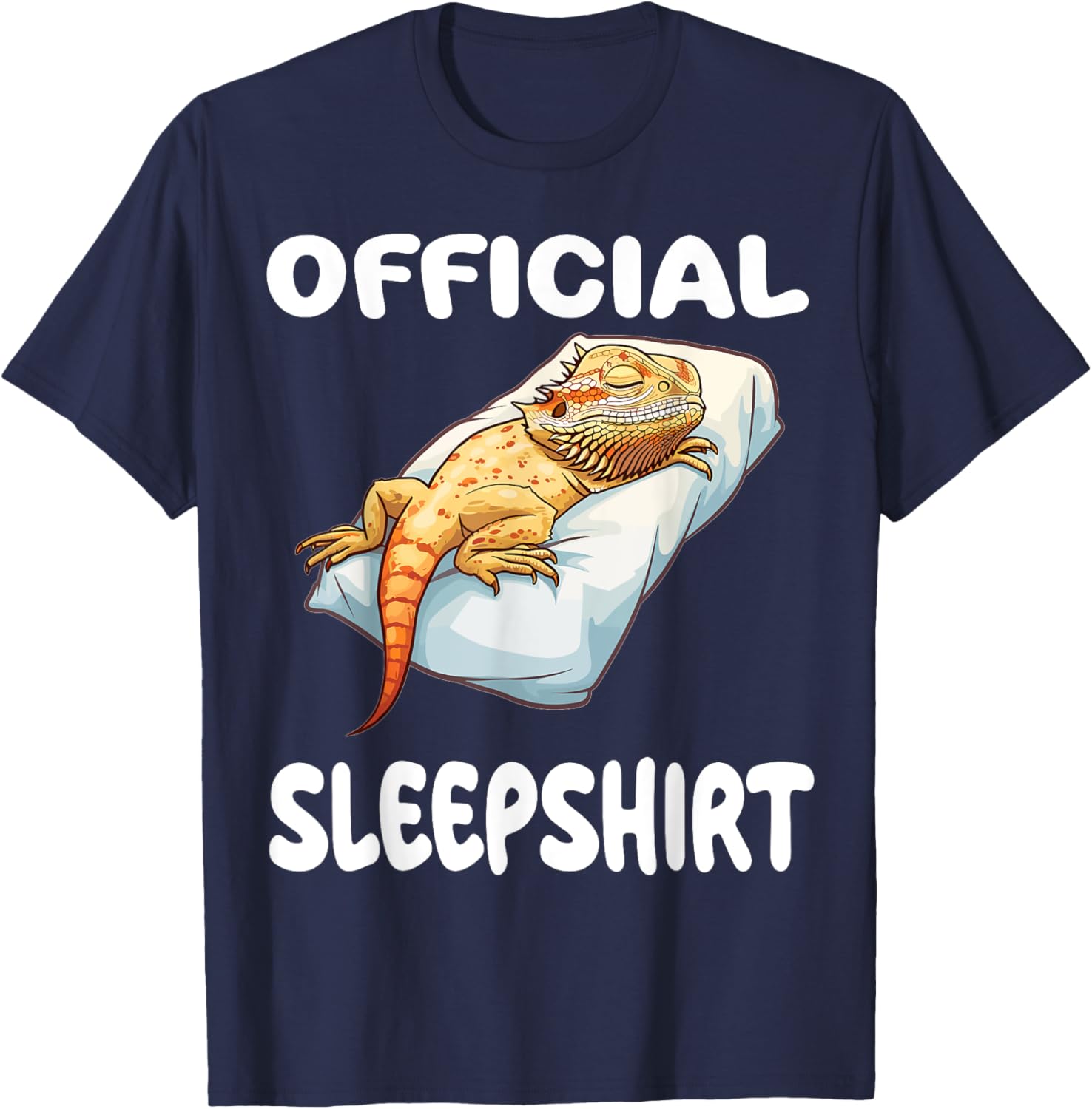 Bearded Dragon Official Sleepshirt Pajamas Nightgown T-Shirt - T-Shirt | Navy