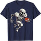 Football Skeleton Playing Football Halloween Skull Lover T-Shirt - T-Shirt | Navy