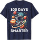 100 Days Smarter Kids 100 Days of School Astronaut Space T-Shirt - T-Shirt | Navy