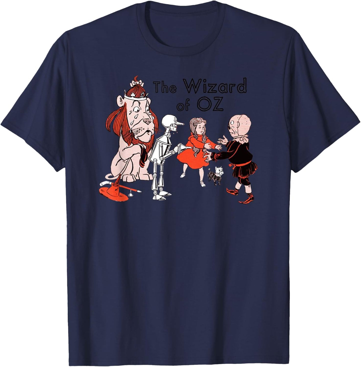Retro Classic The Wizard of OZ Cowardly Lion & Scarecrow T-Shirt - T-Shirt | Navy