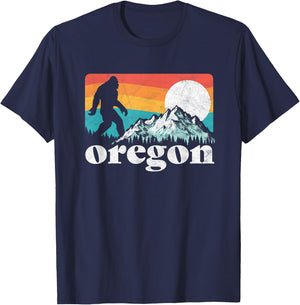 Oregon Pride Bigfoot Mountains T-Shirt - T-Shirt | Navy