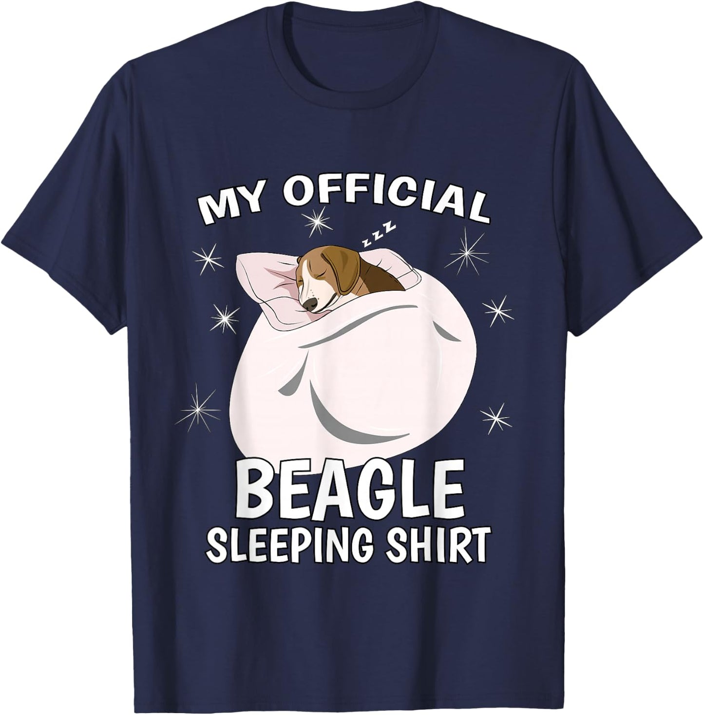My Official Sleeping Shirt PJ Pajama Top Beagle T-Shirt - T-Shirt | Navy