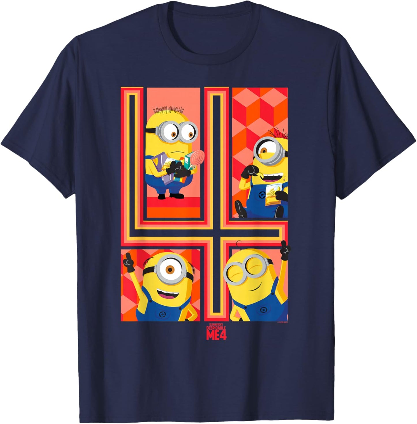 Minions Despicable Me 4 Minions Group T-Shirt - T-Shirt | Navy
