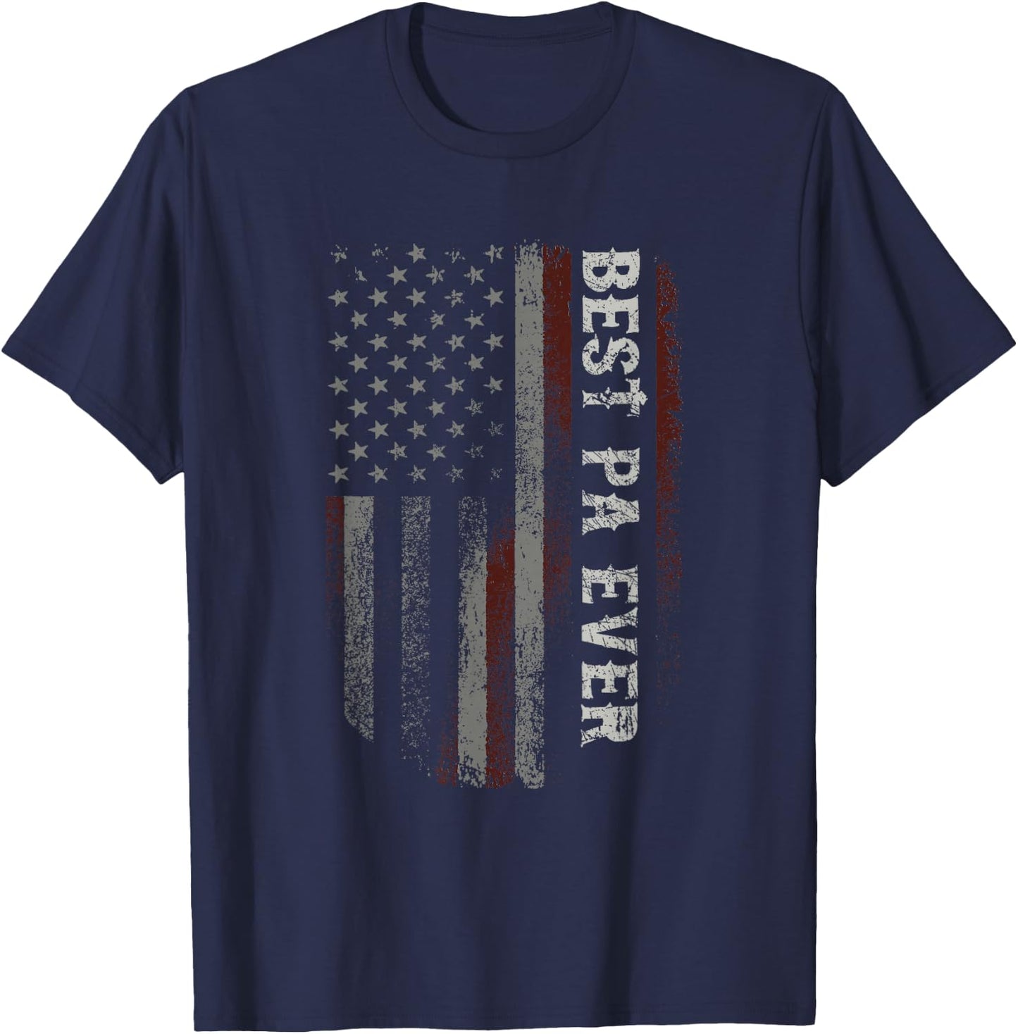 Best Pa Ever American Flag Vintage Grandpa Fathers Day T-Shirt - T-Shirt | Navy