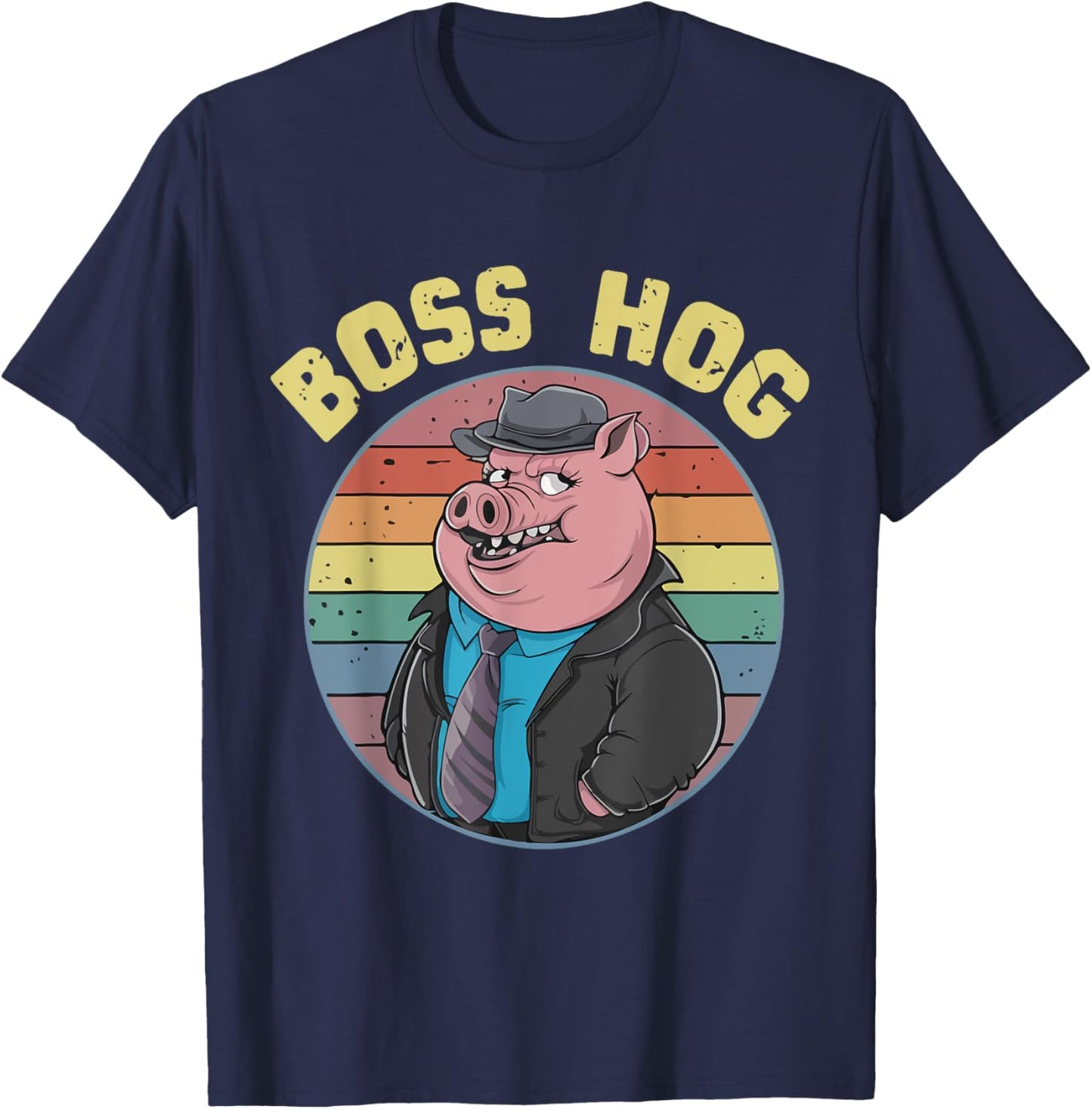 Hog Boss Funny Swine Costume Animal Cool Pigs Humor T-Shirt - T-Shirt | Navy