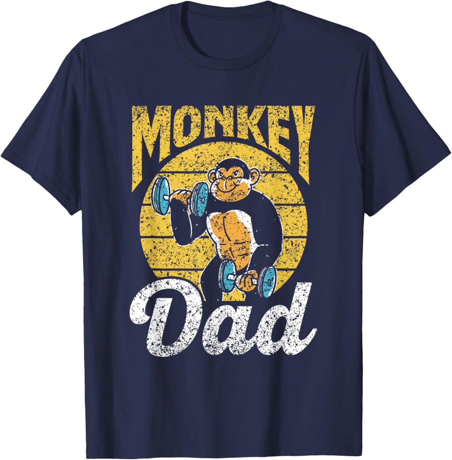 Monkey Dad Animal Monkeys Saying Lover Father Daddy Papa T-Shirt - T-Shirt | Navy