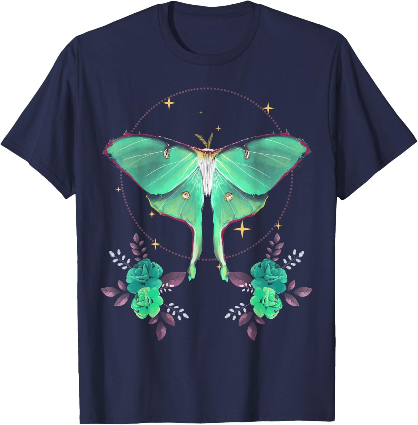 Cute Luna Moth Beautiful Butterfly Insect Lover Themed T-Shirt - T-Shirt | Navy