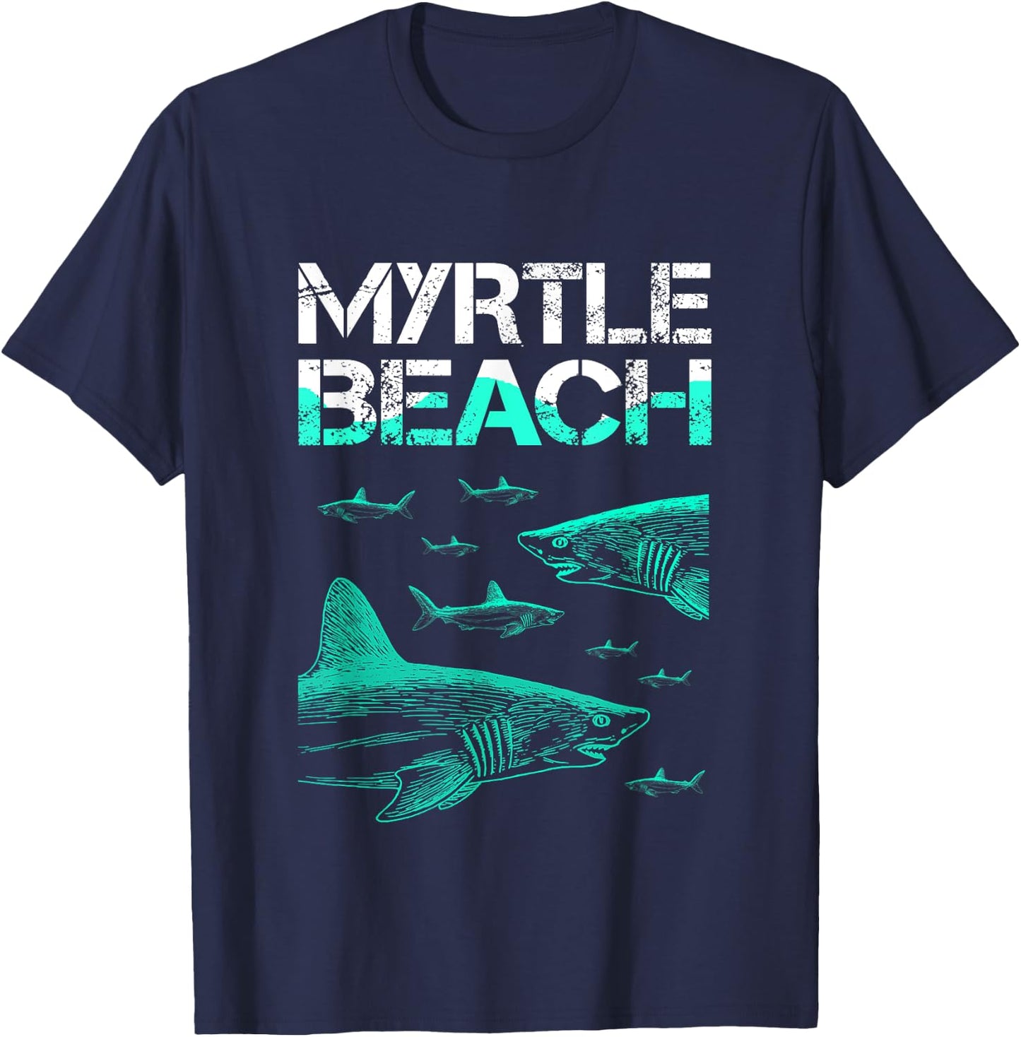 Myrtle Beach Shark Men Women Girls Kids T-Shirt - T-Shirt | Navy