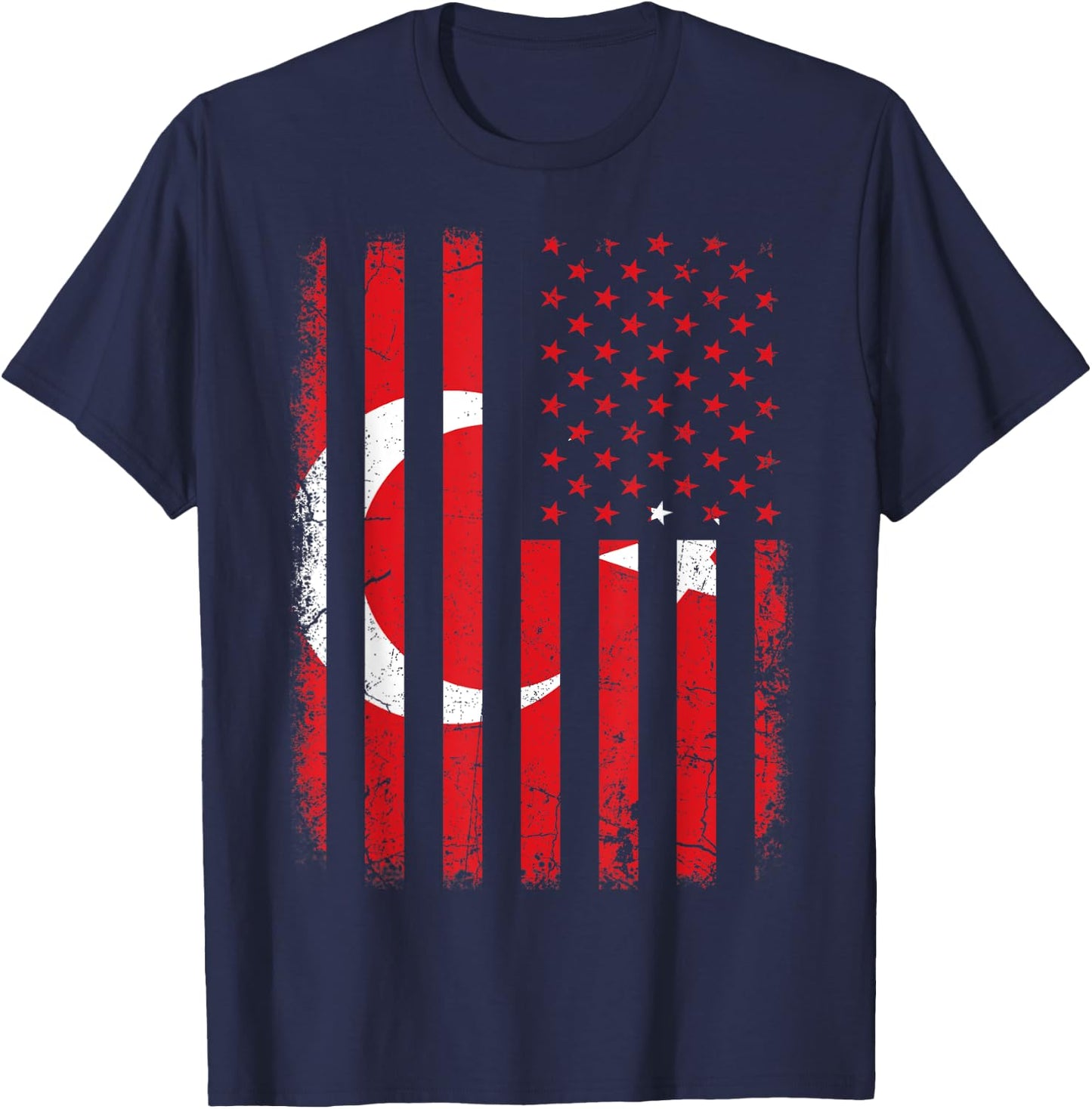 Turkish American Flag Turkey America Pride Heritage T-Shirt - T-Shirt | Navy
