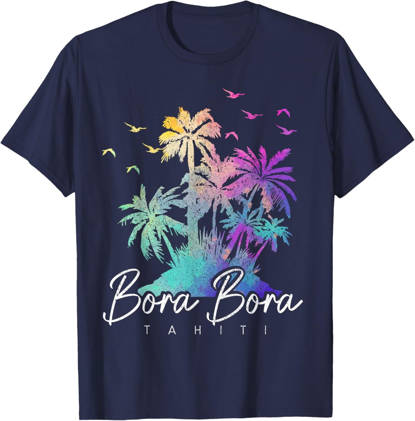 Bora Bora Tahiti Beach Vacation Vintage Souvenir T-Shirt - T-Shirt | Navy