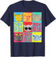 YO MINUS Women's New Cats On The Block Funny Pop Culture Cat Themed Party - Black, Small T-Shirt - T-Shirt | Navy