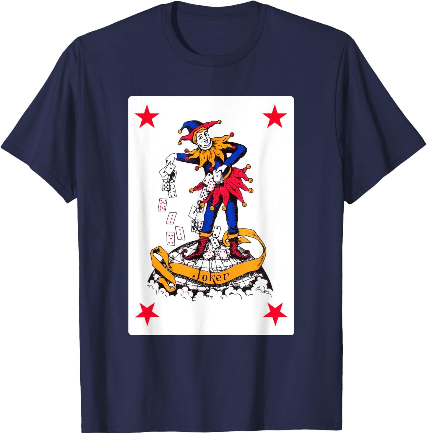 Vintage Joker Playing Card Retro Red Clown Group Costume T-Shirt - T-Shirt | Navy