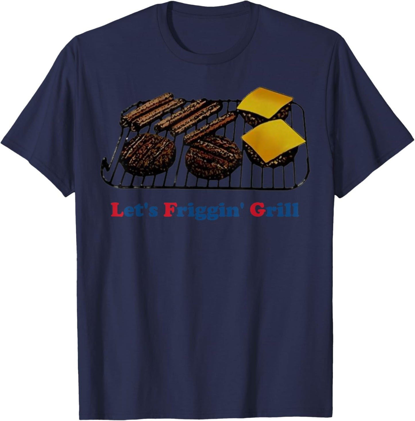Let’s Friggin’ Grill LFG T-Shirt - T-Shirt | Navy