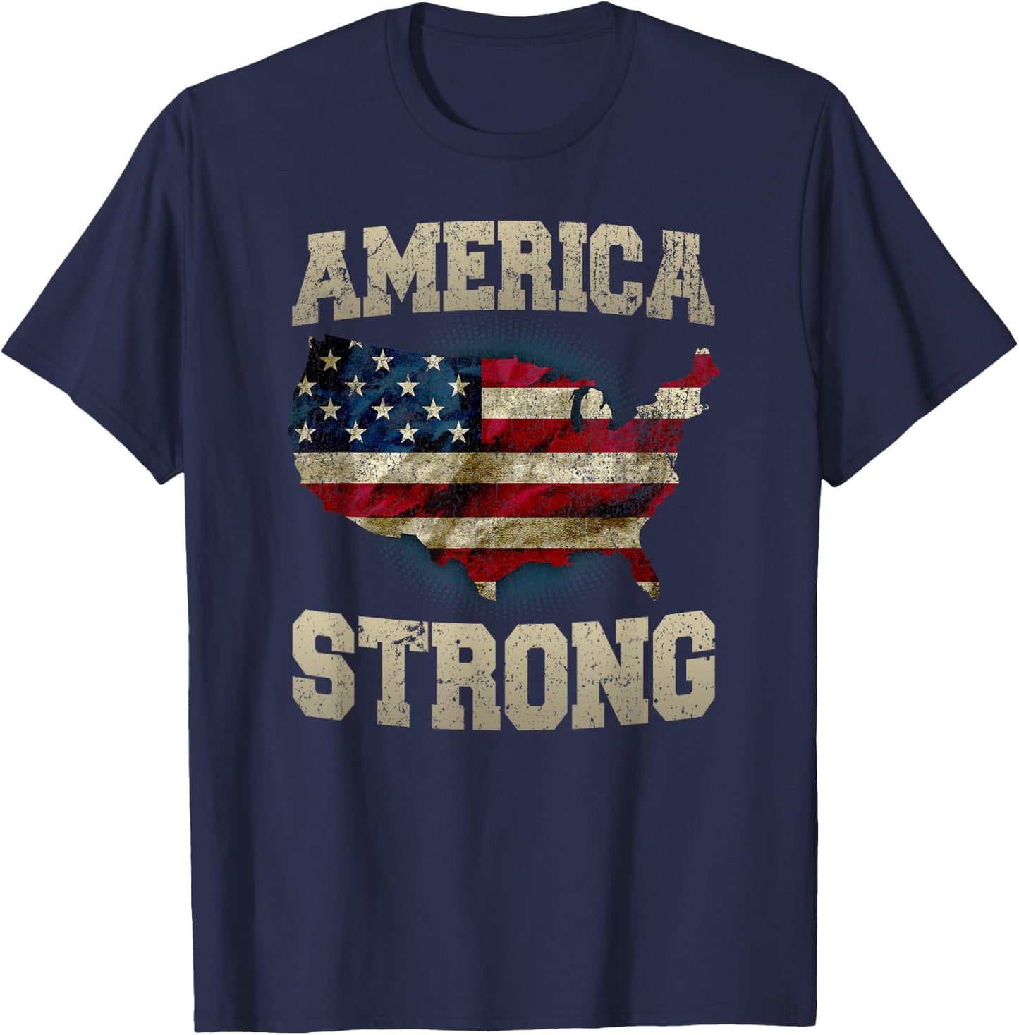 Patriotic America Strong Kids Men T-Shirt - T-Shirt | Navy