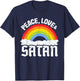 Kids Band Death Metal Rainbow Retro Peace Love & Satan T-Shirt - T-Shirt | Navy