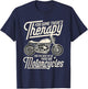 Funny Motorcycle Rider Therapy - Vintage Biker Gift Short Sleeve T-Shirt - T-Shirt | Navy