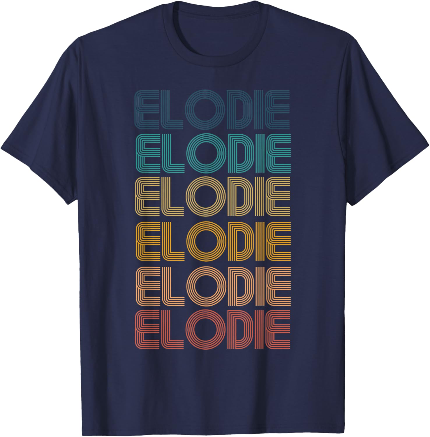 Retro Vintage ELODIE Classic Name Cool 80s 90s T-Shirt - T-Shirt | Navy