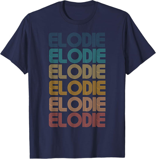 Retro Vintage ELODIE Classic Name Cool 80s 90s T-Shirt - T-Shirt | Navy