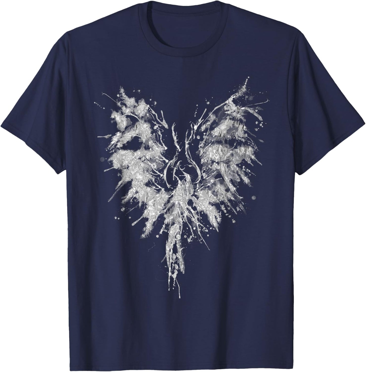 Abstract Watercolor Phoenix Inkblot Bird T-Shirt - T-Shirt | Navy