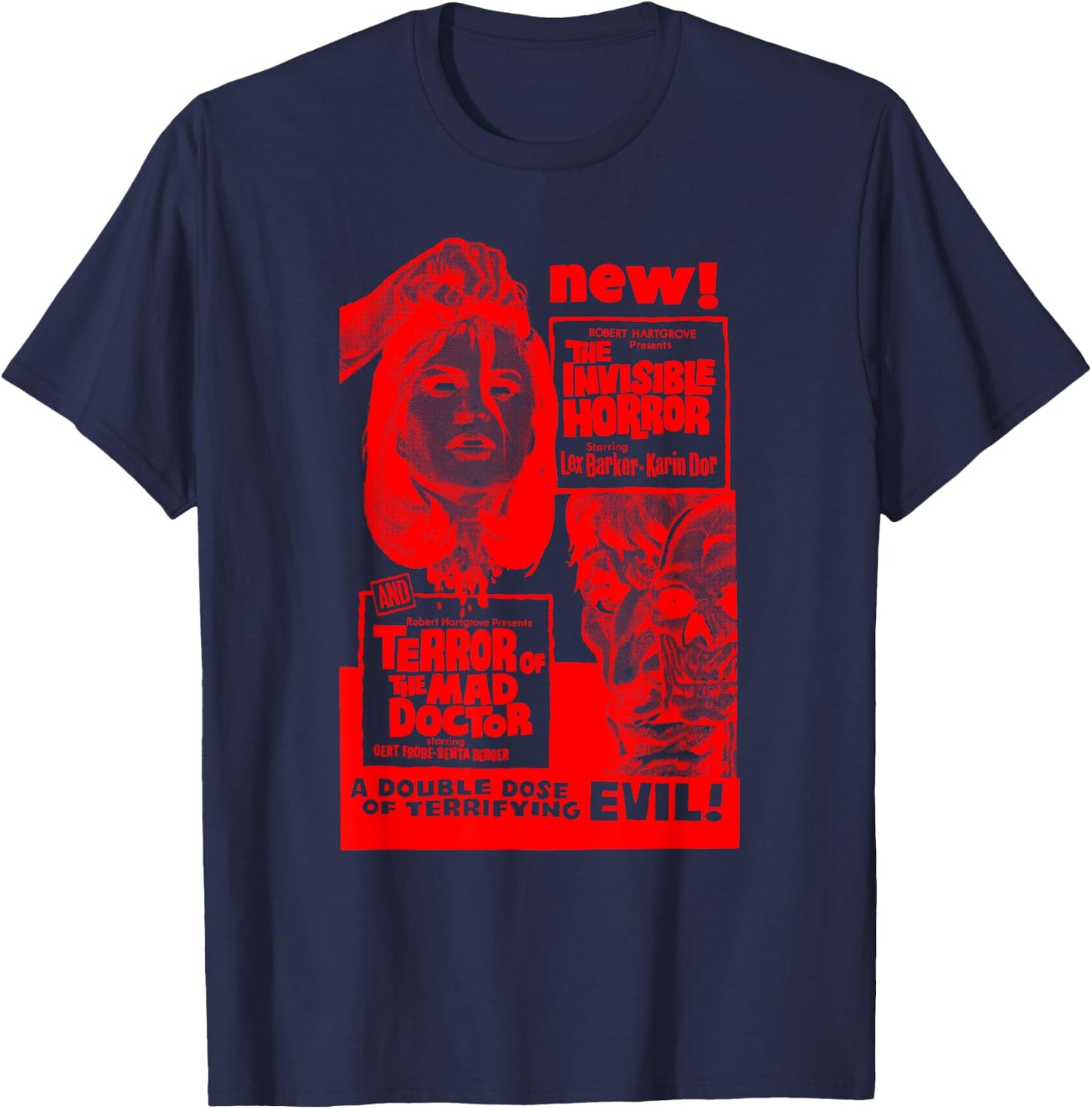 Classic Halloween Monster Poster Horror Movie T-Shirt - T-Shirt | Navy
