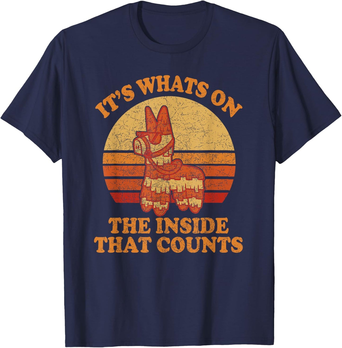 Its Whats on the Inside that Counts - Retro Donkey Pinata T-Shirt - T-Shirt | Navy