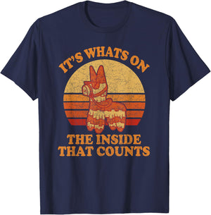 Its Whats on the Inside that Counts - Retro Donkey Pinata T-Shirt - T-Shirt | Navy