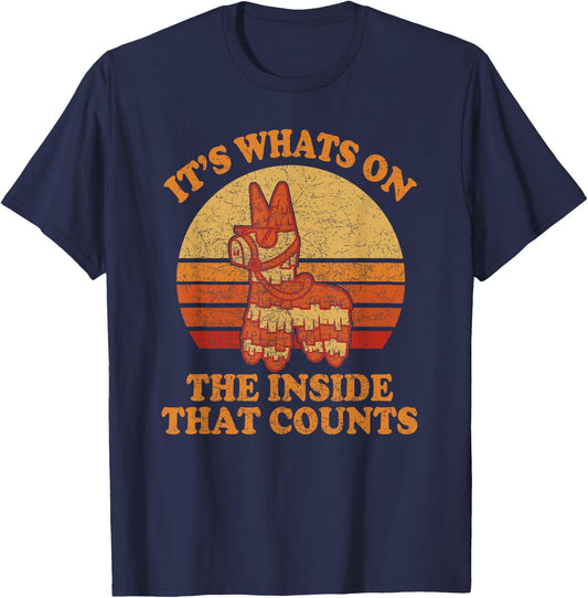 Its Whats on the Inside that Counts - Retro Donkey Pinata T-Shirt - T-Shirt | Navy