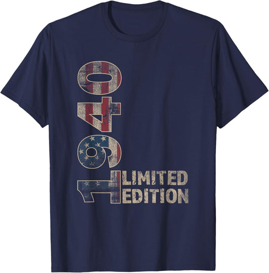 85th Birthday Gift Men Vintage Born 1940 Turning 85 Year Old T-Shirt - T-Shirt | Navy