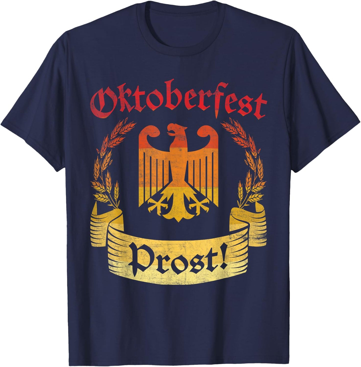 Retro Oktoberfest Shirt Eagle Prost Patriotic German T-Shirt - T-Shirt | Navy