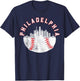 Vintage Philadelphia Skyline Retro Cityscape T-Shirt - T-Shirt | Navy