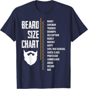 Beard Measurement Chart Beard Length Funny Growth Chart T-Shirt - T-Shirt | Navy