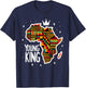 Boys African Kente Print Clothes Kids Young King Kente Youth T-Shirt - T-Shirt | Navy