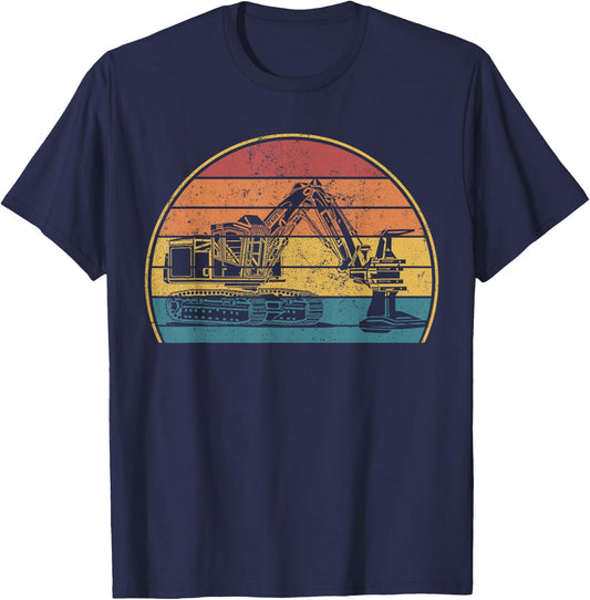 Feller Buncher Operator Logger Logging Log Tree Cutting T-Shirt - T-Shirt | Navy