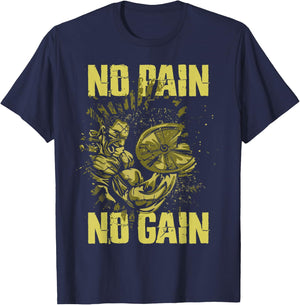 Bodybuilding Shirts No Pain No Gain Bodybuilder Gym T-Shirt - T-Shirt | Navy