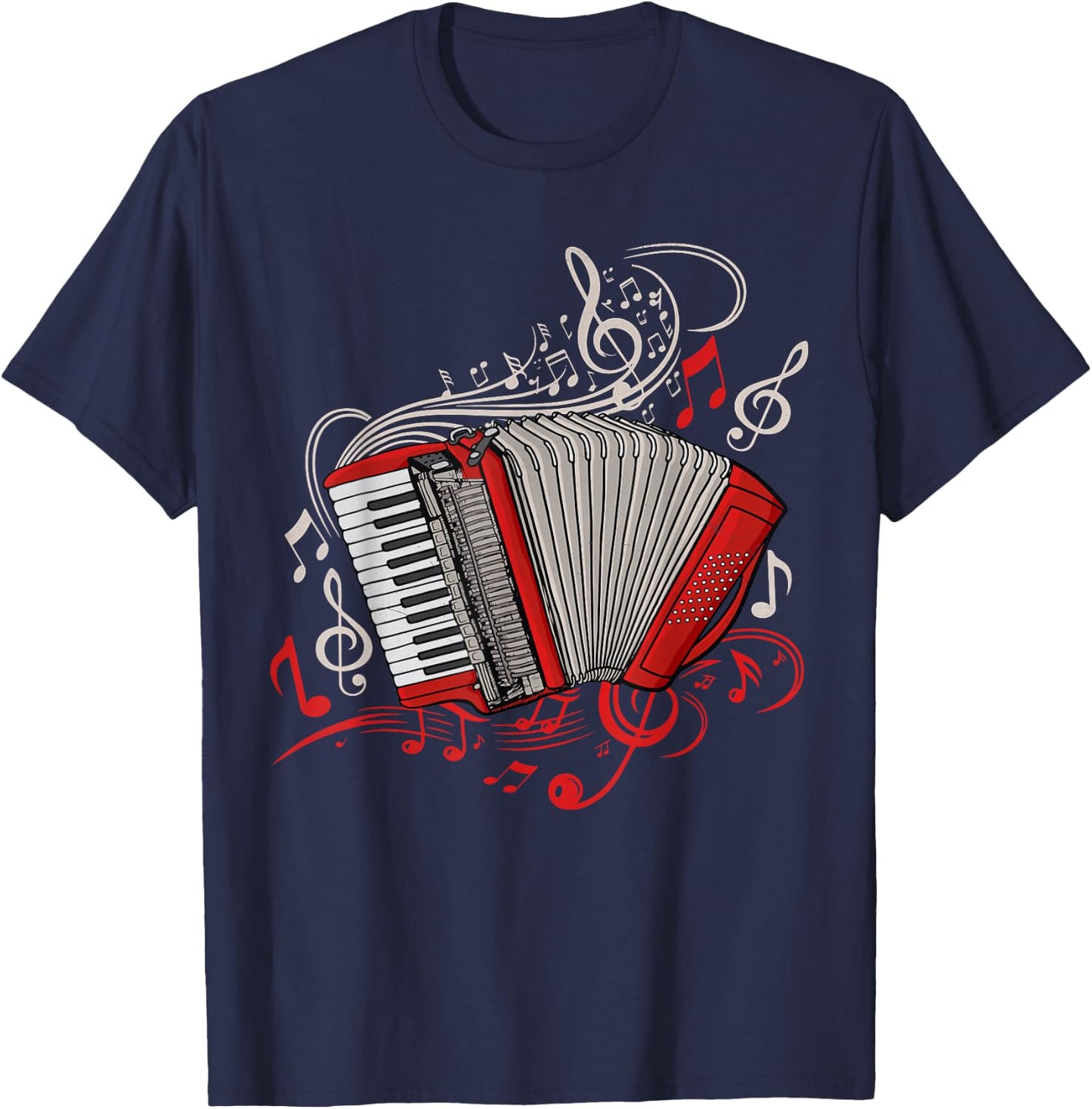 Accordion Player Men Folk Music Lover Accordion T-Shirt - T-Shirt | Navy