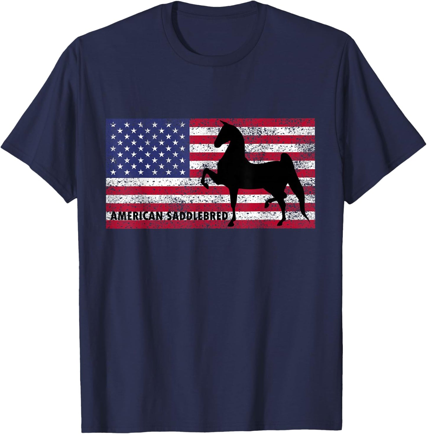 American Saddlebred Horse Training Gaited Horses Equitation T-Shirt - T-Shirt | Navy