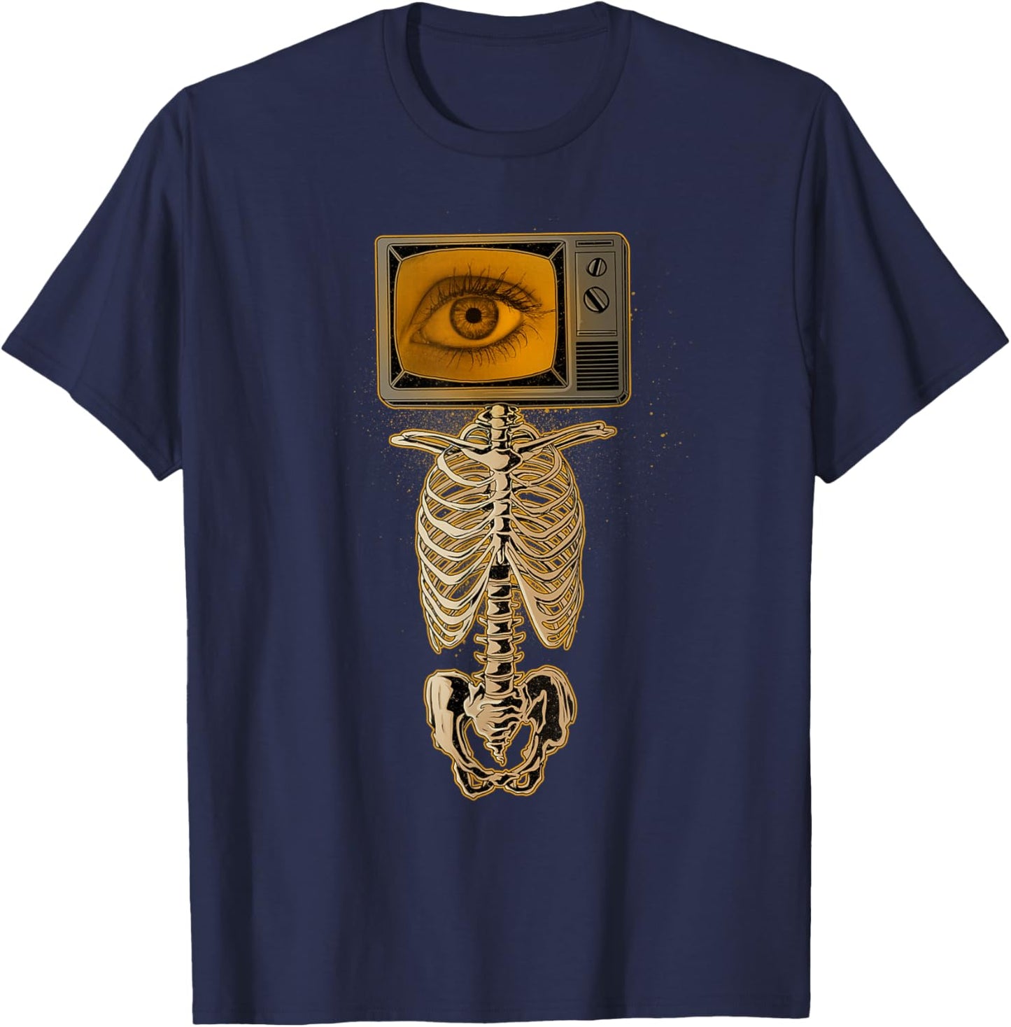 Weirdcore Skeleton TV Head Cosplay X-ray Radiology Tech T-Shirt - T-Shirt | Navy
