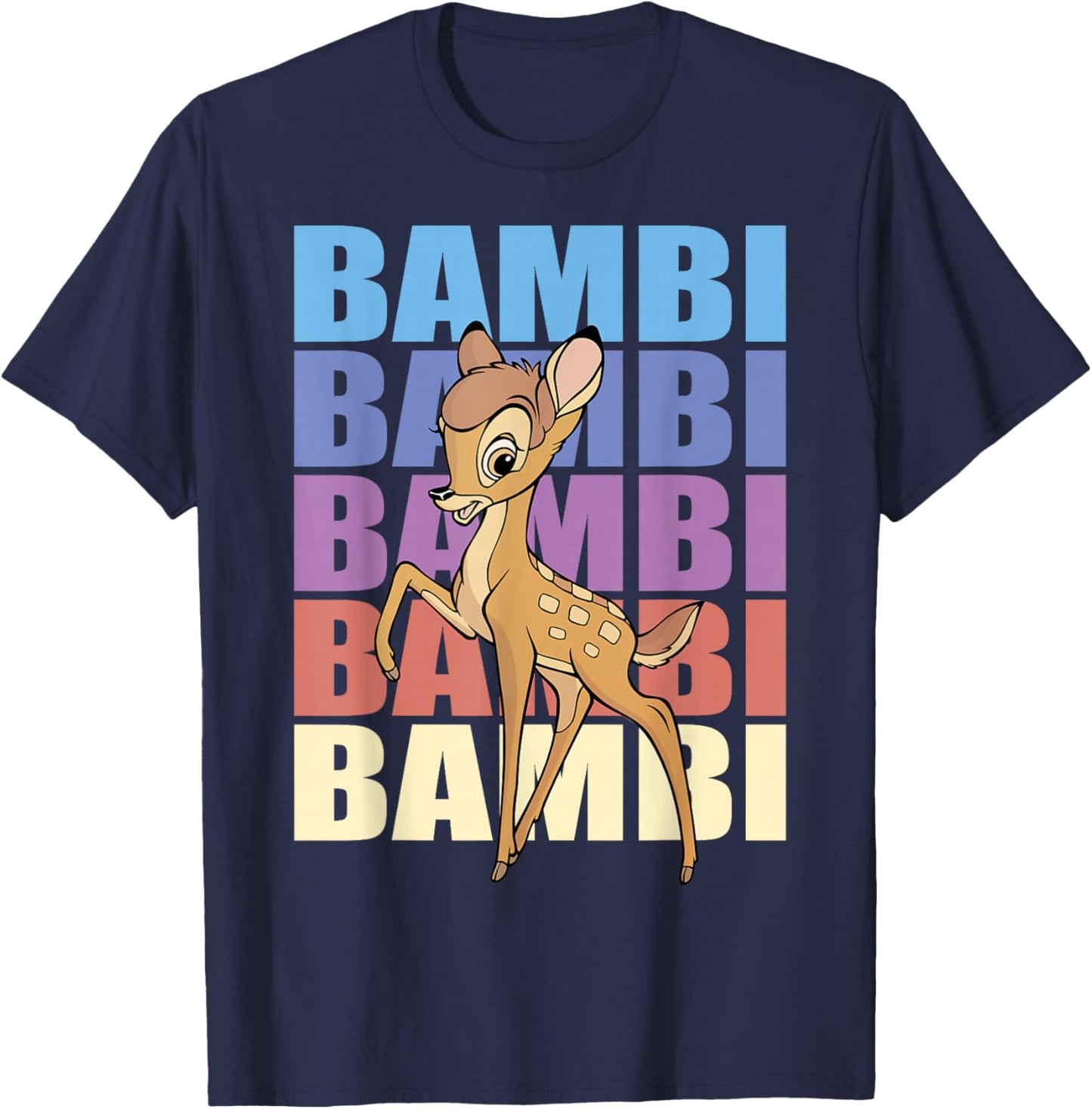 Disney Bambi Name Stack Portrait T-Shirt - T-Shirt | Navy