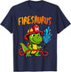 Firesaurus Rex Fireman Fire Firefighters Dino Hero T-Shirt - T-Shirt | Navy