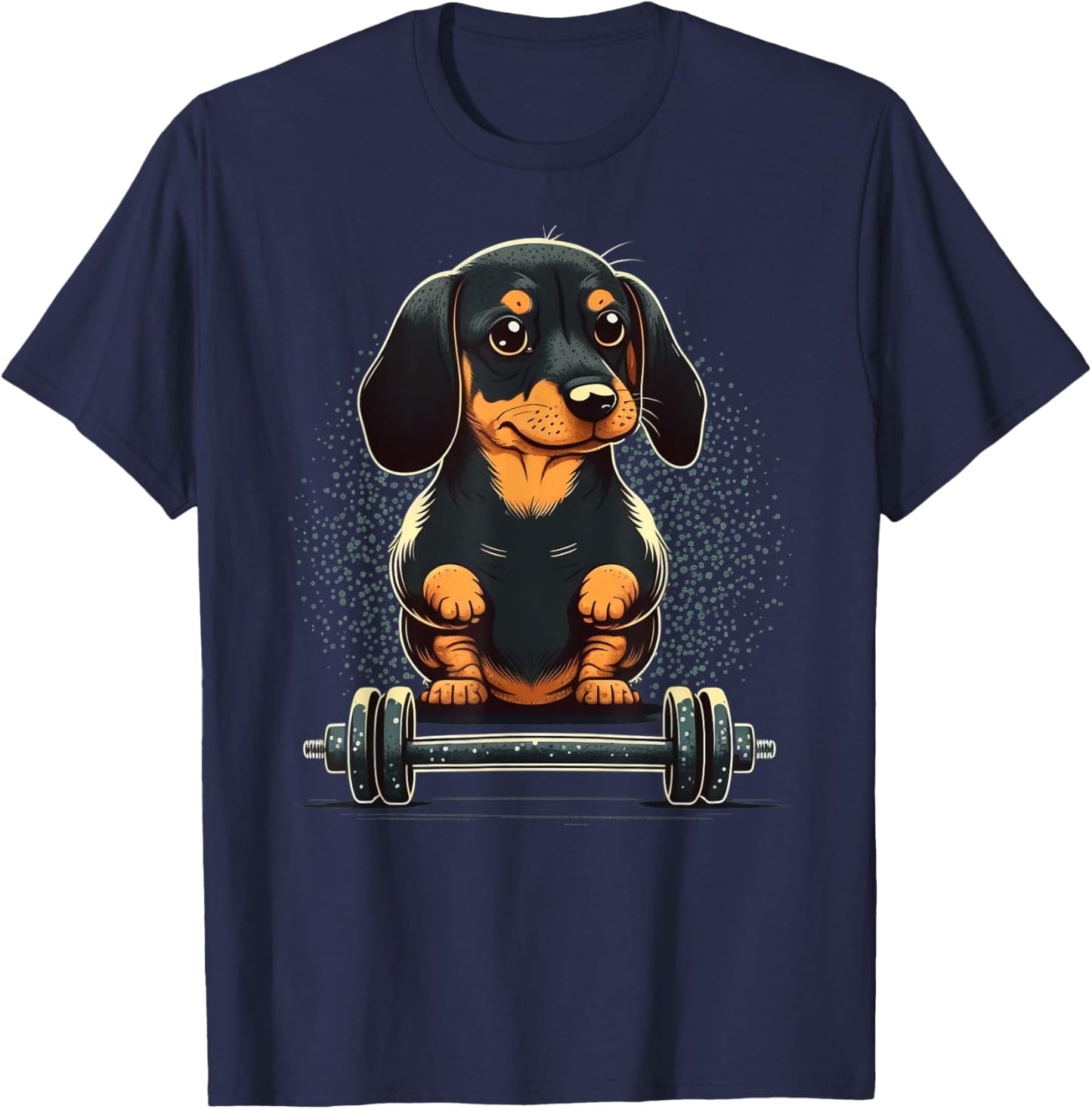 Dachshund Weightlifting Funny Fitness Gym Dachshund T-Shirt - T-Shirt | Navy