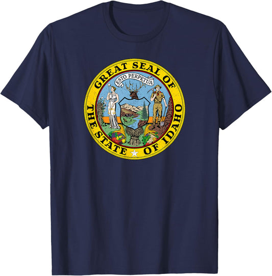 Idaho State Seal Flag T-Shirt - T-Shirt | Navy