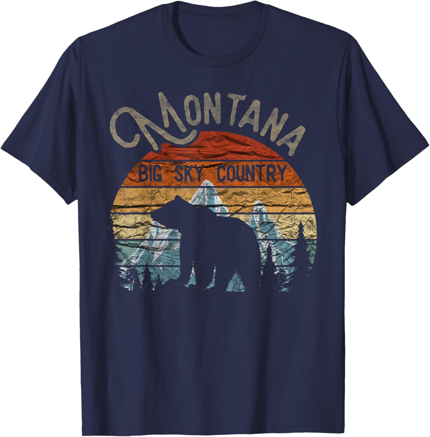 Montana Treasure State Big Sky Country The last Best Place T-Shirt - T-Shirt | Navy