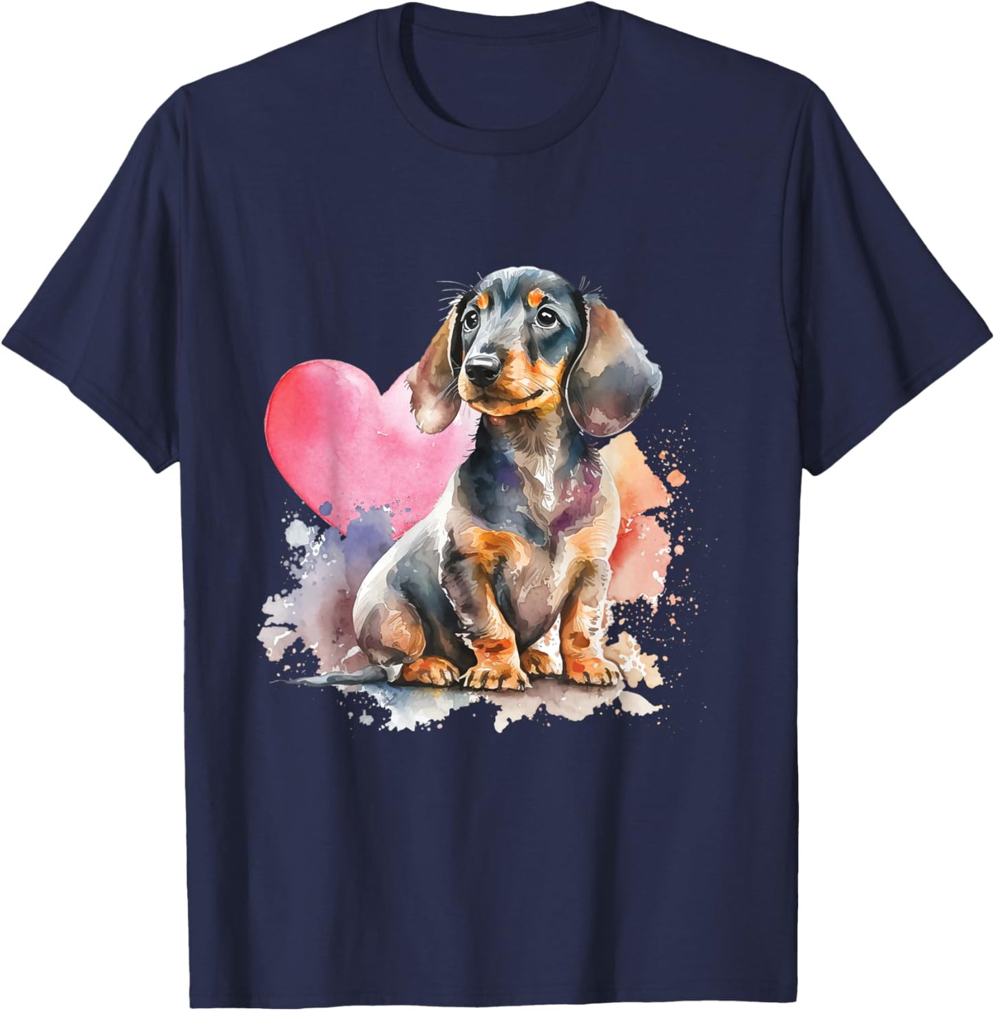 Dachshund Heart - Dog Trainer Pet Owner Breeder Animal Lover T-Shirt - T-Shirt | Navy